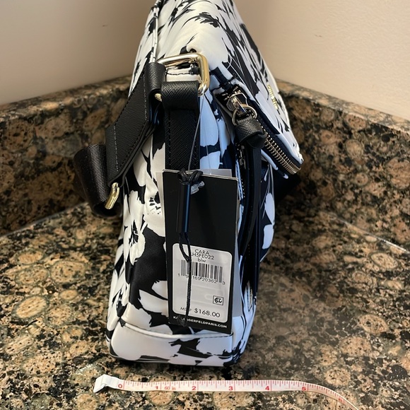 Karl Lagerfeld Paris Cara White/Black Floral Crossbody Retail 168.00 NWT - Picture 12 of 13